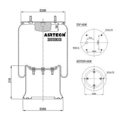 Bellow, air suspension (262.503)
