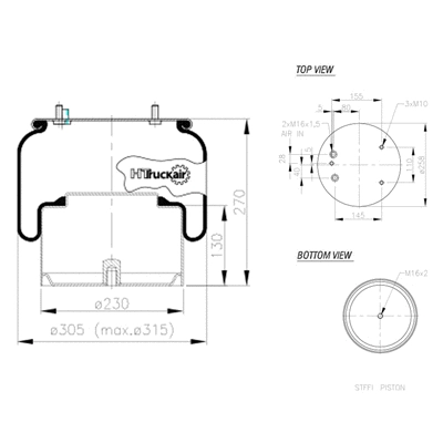 Bellow, air suspension (562.516)