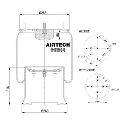 Bellow, air suspension (262.505)