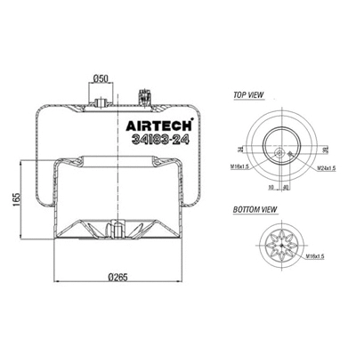 Bellow, air suspension (262.580)