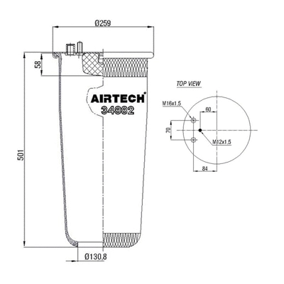 Bellow, air suspension (261.060)