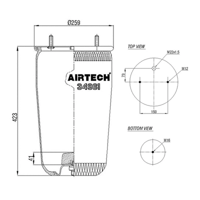 Bellow, air suspension (261.071)