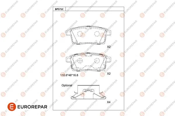 Brake Pad Set, disc brake (1681229580)
