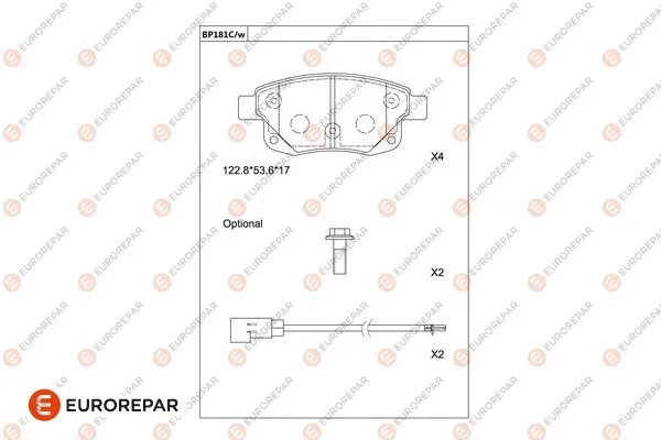 Brake Pad Set, disc brake (1681222580)