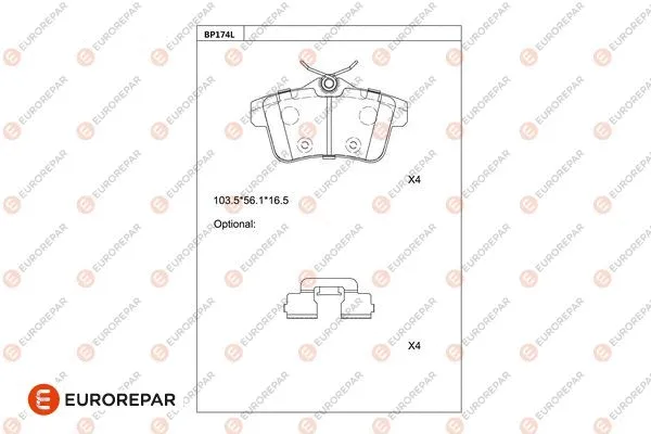 Brake Pad Set, disc brake (1681224180)
