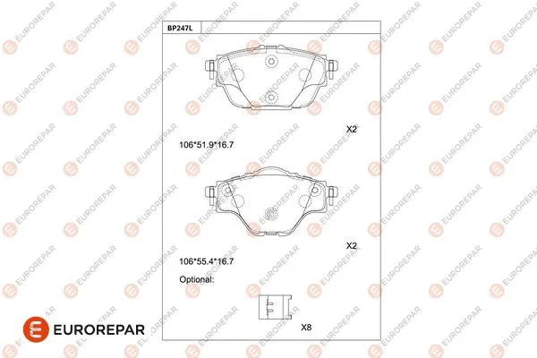 Brake Pad Set, disc brake (1681233580)