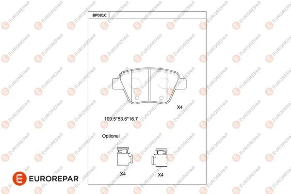 Brake Pad Set, disc brake (1681228380)