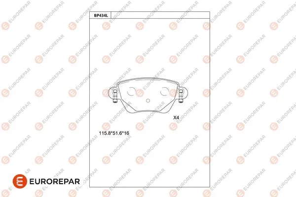 Brake Pad Set, disc brake (1681232480)
