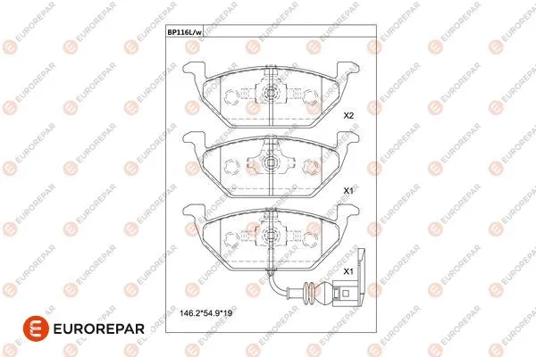 Brake Pad Set, disc brake (1677811980)