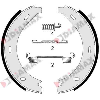 Brake Shoe Set, parking brake (N01334)