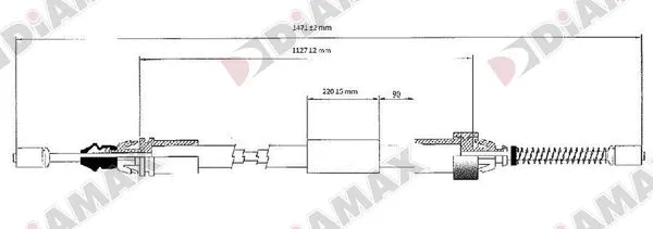 Cable Pull, parking brake (AA3009)