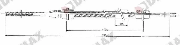 Cable Pull, parking brake (AA3021)