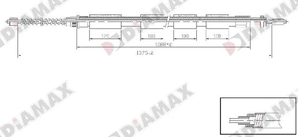 Cable Pull, parking brake (AA3017)