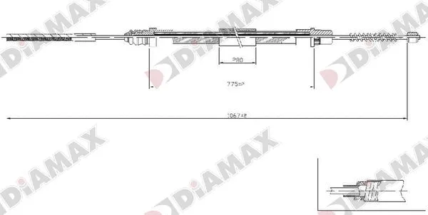 Cable Pull, parking brake (AA3035)