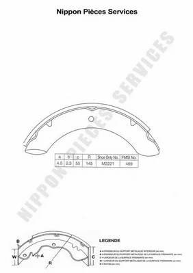 Brake Shoe Set (T350A10)