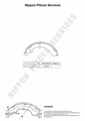 Brake Shoe Set (S350I09)