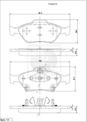 Brake Pad Set, disc brake (T360A74)