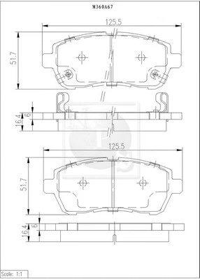 Brake Pad Set, disc brake (M360A67)