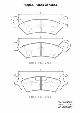 Brake Pad Set, disc brake (M361A00)