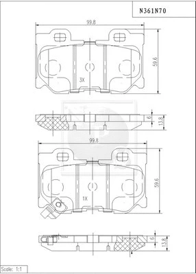 Brake Pad Set, disc brake (N361N70)