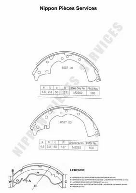 Brake Shoe Set (T350A22)