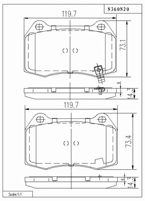 Brake Pad Set, disc brake (N360N20)