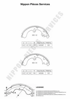 Brake Shoe Set (T350A34)