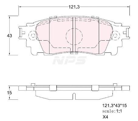 Brake Pad Set, disc brake (T361A43)