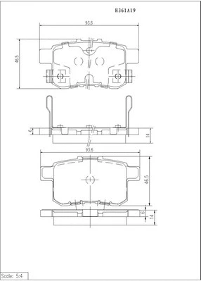 Brake Pad Set, disc brake (H361A19)