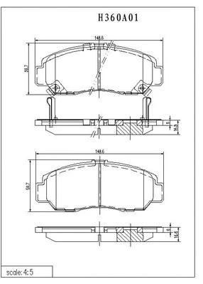 Brake Pad Set, disc brake (H360A01)