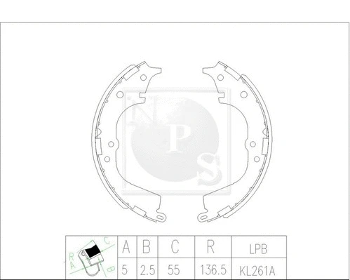 Brake Shoe Set (T350A78)