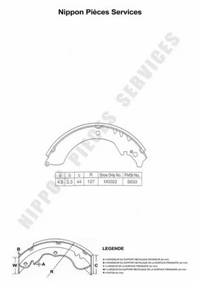 Brake Shoe Set (D350U07)