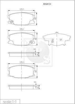 Brake Pad Set, disc brake (M360I31)