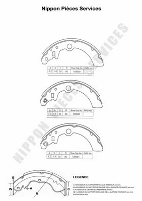 Brake Shoe Set (S350I15)