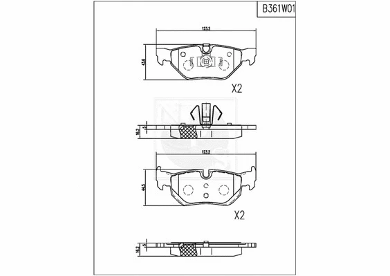 Brake Pad Set, disc brake (B361W01)