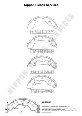 Brake Shoe Set (D350O09)
