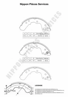 Brake Shoe Set (I350U04)