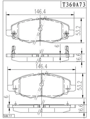 Brake Pad Set, disc brake (T360A73)