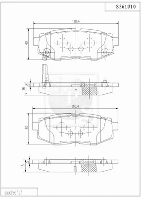 Brake Pad Set, disc brake (S361U10)