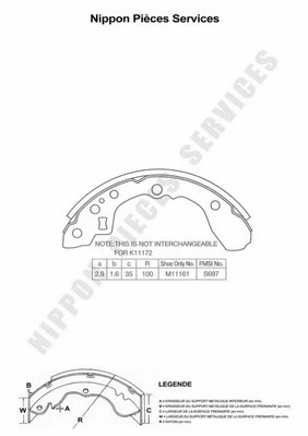 Brake Shoe Set (K350A01)
