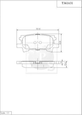 Brake Pad Set, disc brake (T361A31)