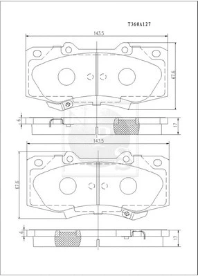 Brake Pad Set, disc brake (T360A127)