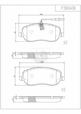 Brake Pad Set, disc brake (P360A06)