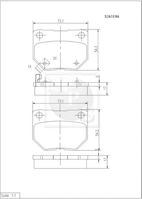 Brake Pad Set, disc brake (S361U06)