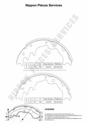 Brake Shoe Set (M350A33)