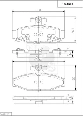 Brake Pad Set, disc brake (S361G01)