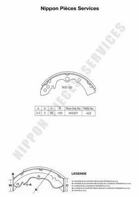 Brake Shoe Set (M350A02)