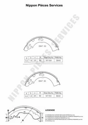 Brake Shoe Set (N350N03)