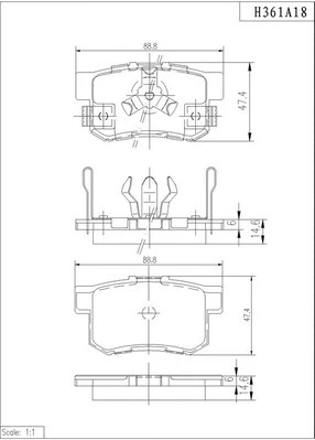 Brake Pad Set, disc brake (H361A18)