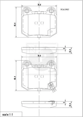 Brake Pad Set, disc brake (N361N05)